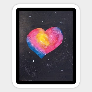 You are my universe. Galactic colorful heart in space Sticker